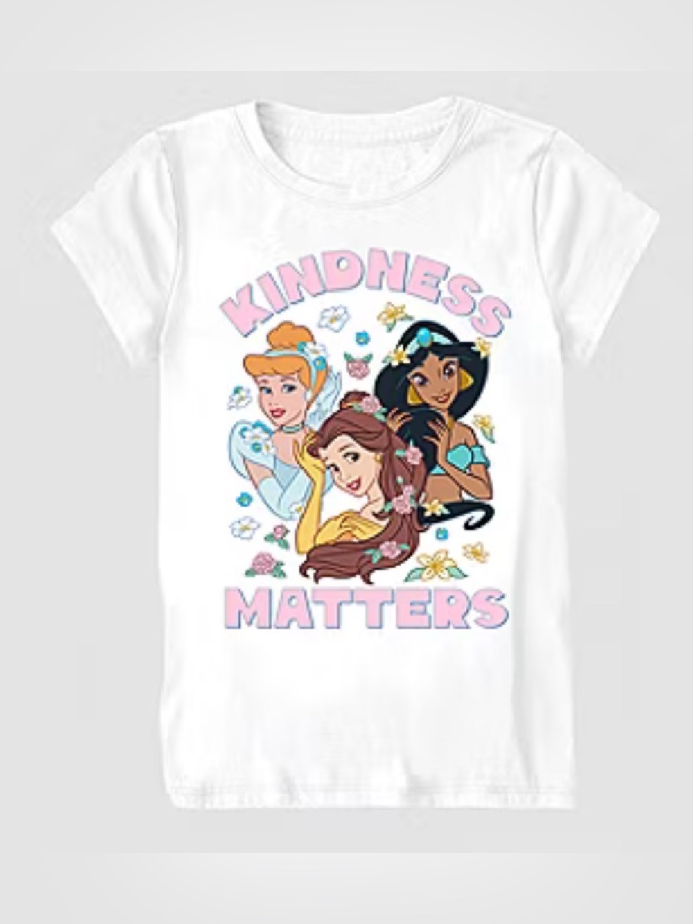 Little Girls Crew Neck Short Sleeve Regular Fit Princess Graphic T-Shirt